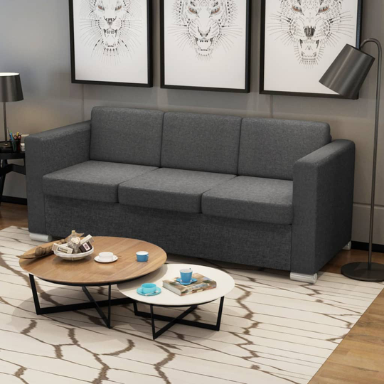 vidaXL 3-personers sofa stof mørkegrå