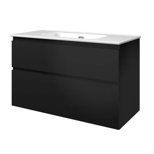 Sanibell Proline møbelpakke 100x46 cm m/2 asymmetriske skuffer, matt sort