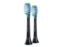 Philips Sonicare C3 Premium HX9042 Plaque Defence - Ekstra tandbørstehoved - til tandbørste - sort (pakke med 2) - for Sonicare DiamondClean HX9372 Sonicare HealthyWhite+ HX8918, HX8923