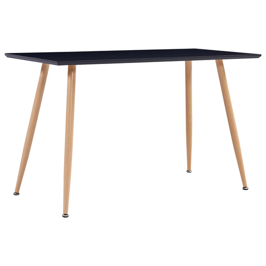 vidaXL spisebord 120 x 60 x 74 cm MDF sort og egetræsfarve