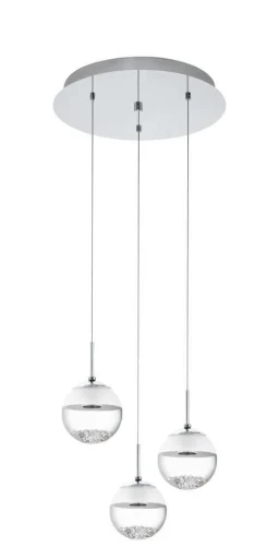 Monetefio 1 CLUSTER Ø400 krom, Led, 3X5W, 1440LM, 3000K