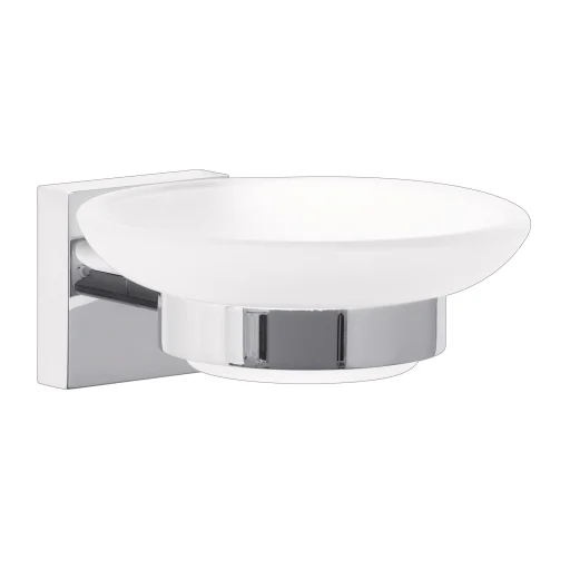 Tesa Ekkro såpeskål, satinert glass/krom