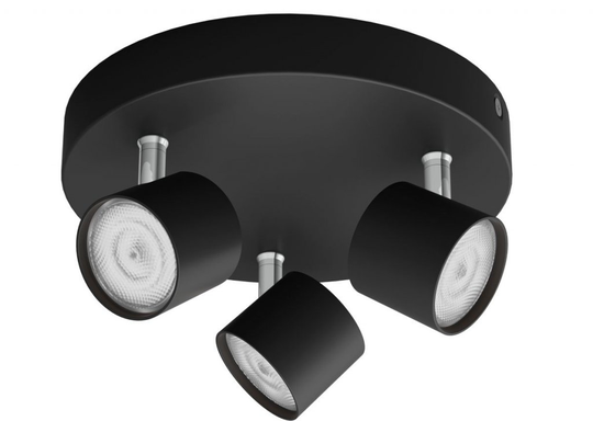 STAR plate/spiral black 3x4.5W SELV Dim