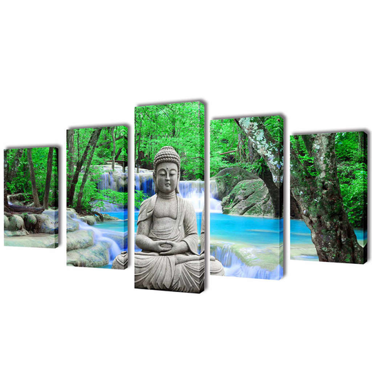 vidaXL lærredsprintsæt Buddha 100 x 50 cm