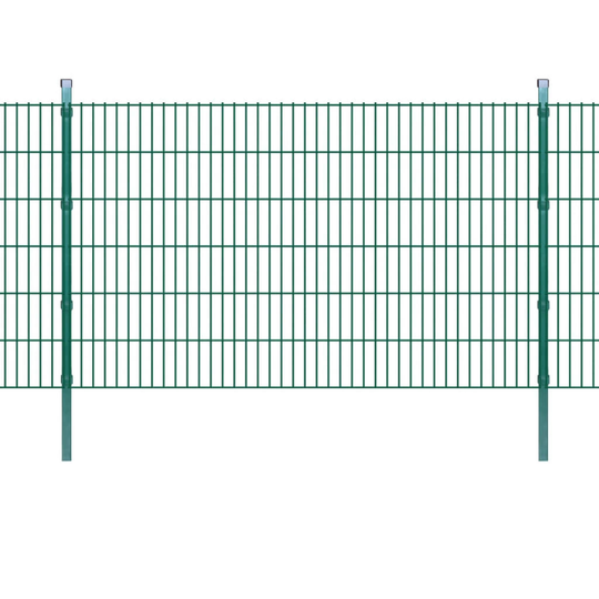 vidaXL 2D paneler og pæle til havehegn, 2.008x1.230 mm, 36 m, grønne
