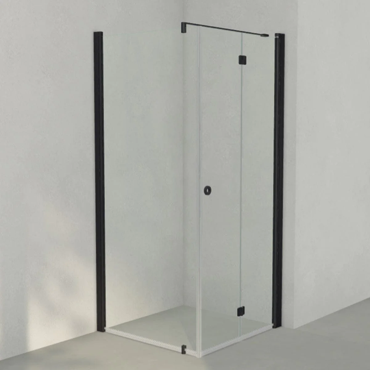 INR Iconic Nordic Rooms Dusjhjørne Linc 13 Flex Original Svart Matt / 90x90cm Høyre Hengslet