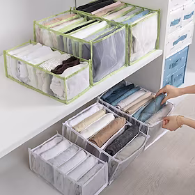 oppbevaringsbeholder pustende undertøysskuff organisator sammenleggbart skap klesavdeler nylon kommode rom oppbevaringsboks sett passer for BH sokker underbuks