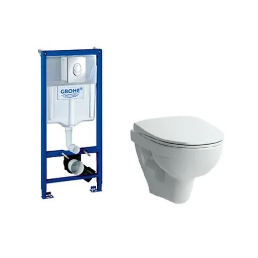 Komplett pakke med Laufen Pro vegghengt toalett og GROHE Solido Innbyggningssisterne