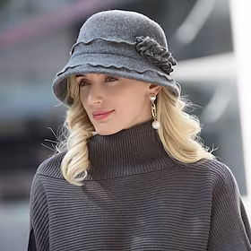 hatter hodeplagg ull bowler / cloche lue casual kentucky derby elegant med hodeplagg i rene farger