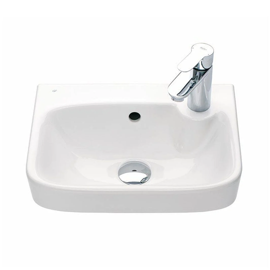 Porsgrund Glow 40 Square Asymmetrisk Servant Vegg Hvit / 40cm Høyre