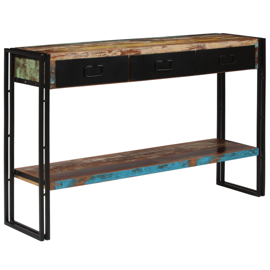 vidaXL konsolbord 120x30x76 cm massivt genbrugstræ