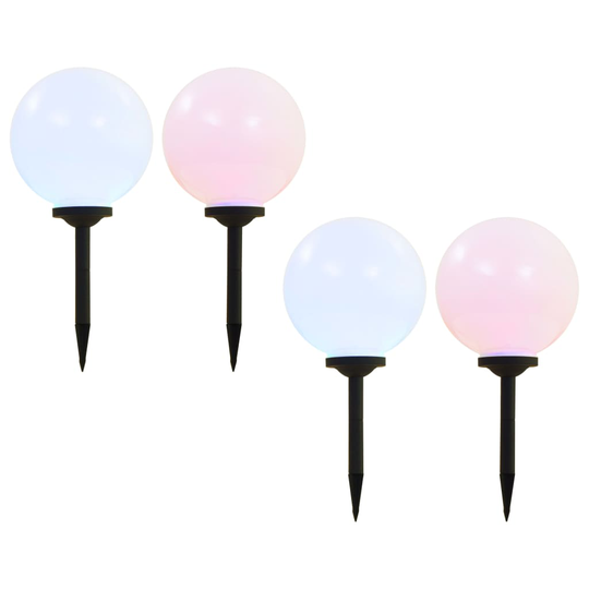 vidaXL udendørs solcellelamper 4 stk. LED kugleformet 30 cm RGB