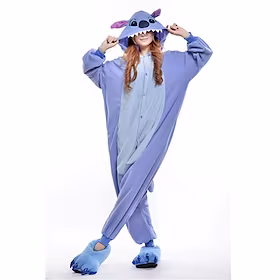 Voksne Kigurumi-pysjamas Monster Blått monster Lapper Onesie-pysjamas Polar Fleece Cosplay Til Damer og Herrer Halloween Pysjamas med dyremotiv Tegnefilm Festi