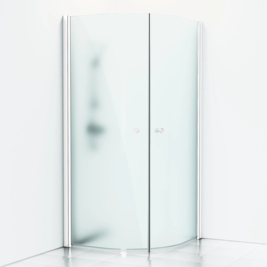 Svedbergs Skoga Dusjhjørne Buet Hvit Matt / 70x100cm Frostet Glass
