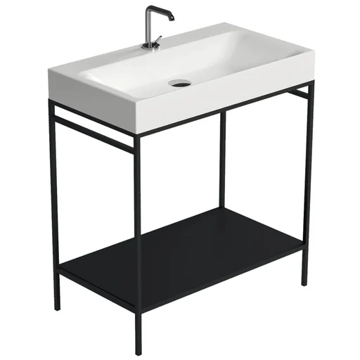 Lavabo Cento 80 gulvmodul i stål og matt sort