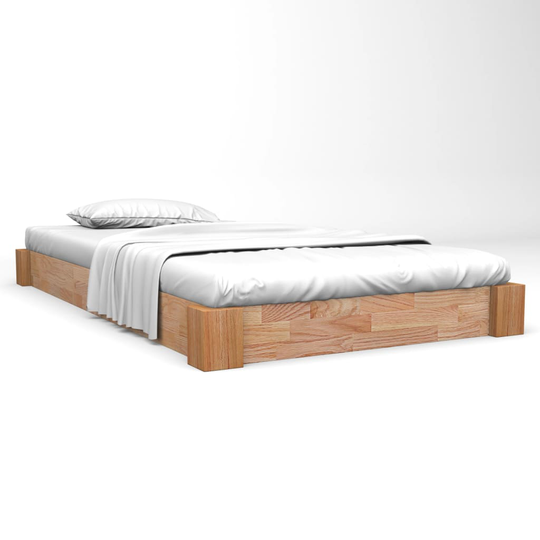 vidaXL sengestel massivt egetræ 120 x 200 cm
