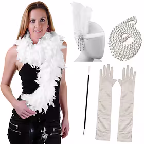 Den store Gatsby Charleston De livlige 20-årene 1920-tallet De stormende 20-årene Cocktail Kjole Vintage kjole Flapper kjole Kjoler Kostyme tilbehørssett Flapp