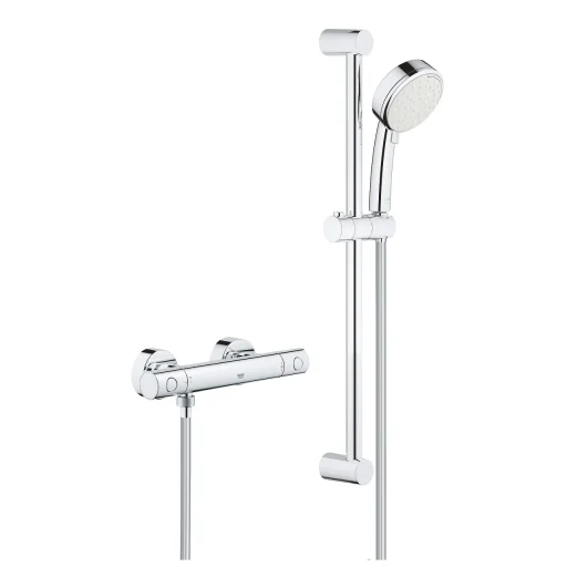 Grohe Grohtherm 800 Cosmopolitan dusjsett med termostat og 60 cm dusjstang, krom