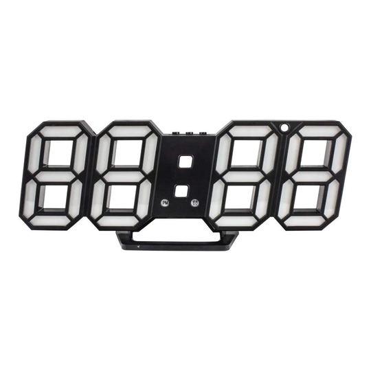 Digitalt 3D-Ur - Sort