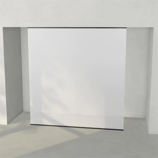 INR Iconic Nordic Rooms Dusjvegg ARC 43 Frame Plus Måltilpasset Svart Matt / Opal Frostet Glass