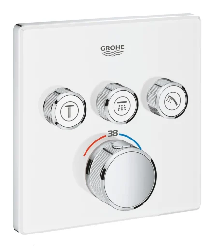 Grohe Grohtherm SmartControl Blandingsbatteri m/Termostat, 3 uttak, Hvit