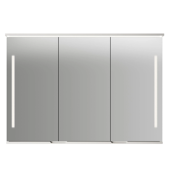 Linn Bad Sogn Speilskap med Integrert Belysning og Stikk Hvit Matt / 120cm