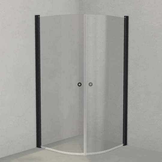 INR Iconic Nordic Rooms Dusjhjørne Linc Niagara Original, Grått Glass Svart Matt / 100x100cm