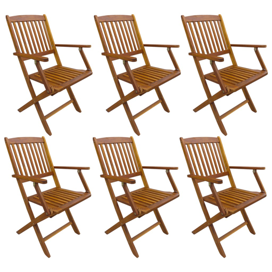 vidaXL foldbare havestole 6 stk. massivt akacietræ