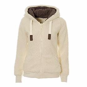 Dame Sherpa jakke Fleece-jakke Teddyfrakk Hold Varm Pustende utendørs Dagligdagstøy Feriereise Ut på byen Glidelås Lomme Glidelås Hettegenser Bekvem Gate stil