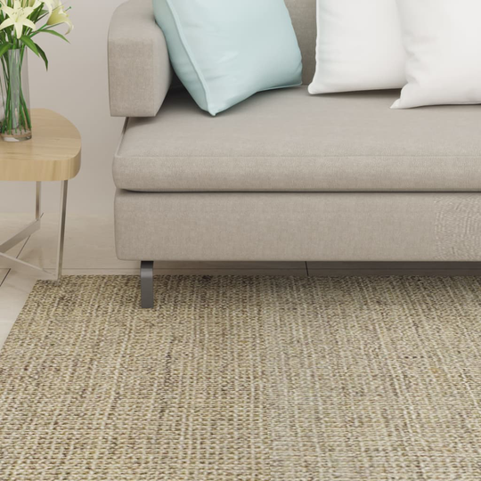 vidaXL gulvtæppe 100x100 cm naturlig sisal gråbrun