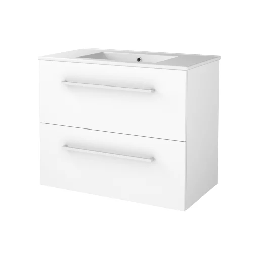 Sanibell Basicline møbelpakke 80x46 cm, m/grep, hvit høyglans