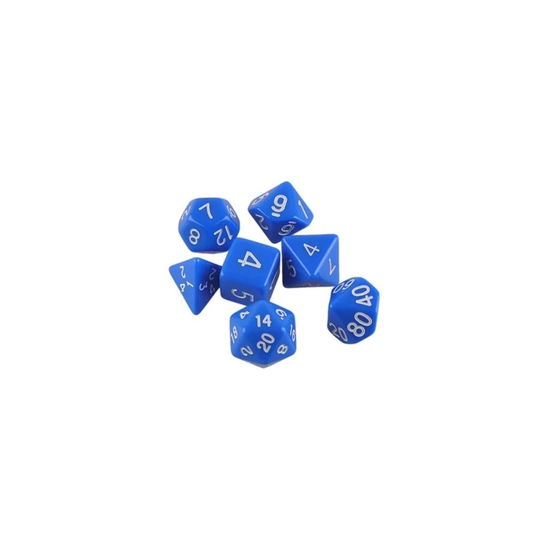 7-pack terninger til Dungeons and Dragon (Blå)
