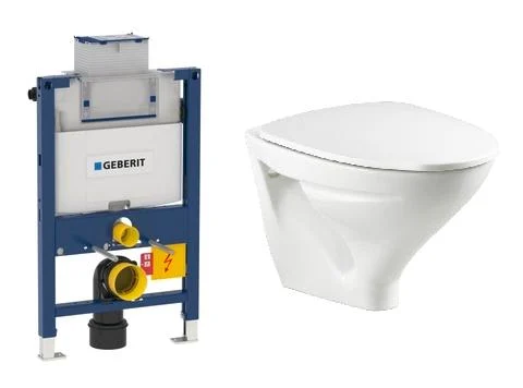 Komplett pakke m/Geberit Omega 82 cm sisterne, Sign toalett og softclose sete - uten betjeningsplate