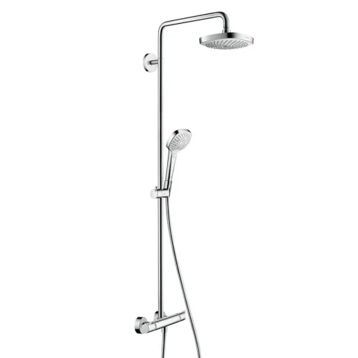 Hansgrohe Croma Select E 180 2jet Komplet Dusjsystem m/termostat, Krom/Hvit