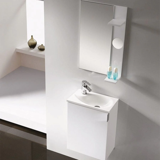 Bathco Oporto Møbelpakke - Servantskap, Servant og Speil Hvit Høyglans / 42cm