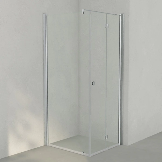 INR Iconic Nordic Rooms Dusjhjørne Linc 13 Flex Original Matt Aluminium / 80x90cm Høyre Hengslet