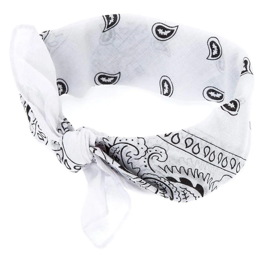 Bandana, mønstret - hvid