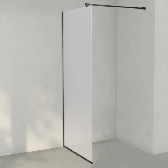 INR Iconic Nordic Rooms Dusjvegg ARC 20 Frame Måltilpasset Svart Matt / Opal Frostet Glass