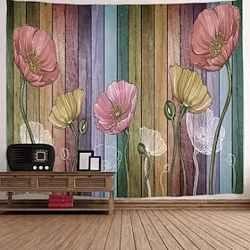 veggteppe kunst dekor teppe gardin piknik duk hengende hjem soverom stue sovesal dekorasjon blomst plante blomster botanisk