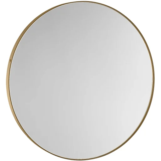 Lavabo speil, Ø50 cm, messing