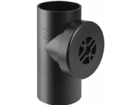 110 mm x 90° Renserør med dæksel sort PEH Geberit