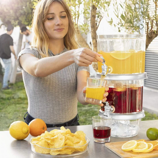 Dobbelt Drikkedispenser med Isbeholder