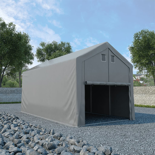 vidaXL opbevaringstelt PVC 5 x 10 m grå