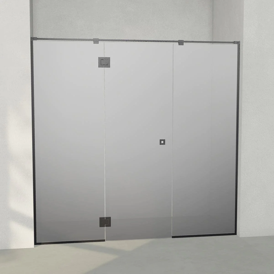 INR Iconic Nordic Rooms Dusjnisje ARC 7 Frame Måltilpasset Svart Matt / Dark Frostet Glass
