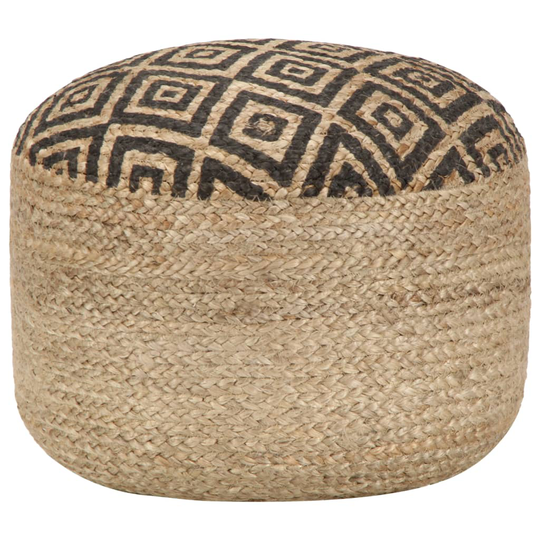 vidaXL håndlavet puf 45 x 30 cm jute sort
