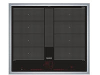 Siemens iQ700 EX645LYC1E - Induktions kogeplade - 4 plader - Niche - bredde: 56 cm - dybde: 49 cm - sort/rustfrit stål - med rustfrit stål-pynt