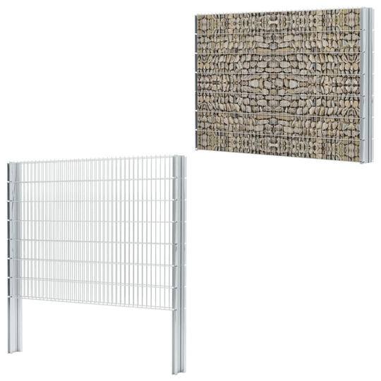 vidaXL 2D gabionhegn galvaniseret stål 2,008x1,43 m 10 m sølvfarvet