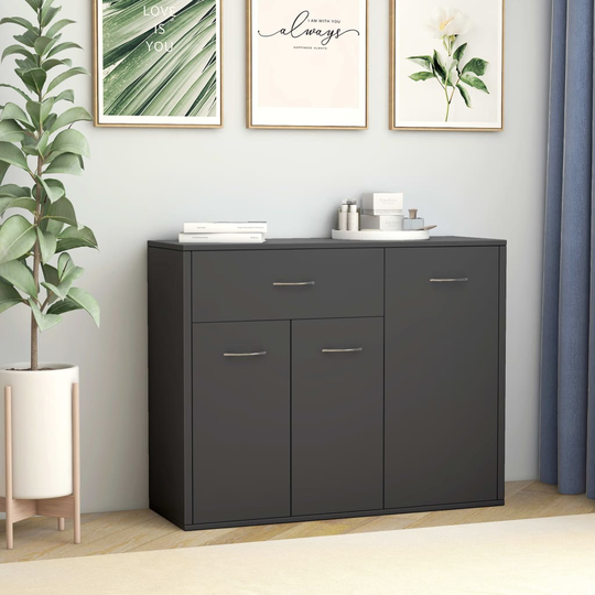 vidaXL skænk 88x30x70 cm konstrueret træ grå