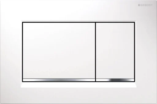Geberit Sigma30 Betjeningsplate, Hvit/Forkrommet