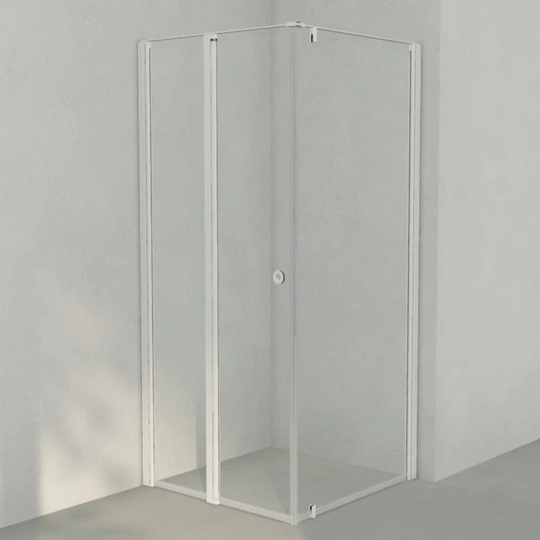 INR Iconic Nordic Rooms Dusjhjørne Linc 15 Måltilpasset Hvit Matt / - Venstre Klart Glass
